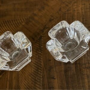 Orrefors Kostaboda Crystal Clear Candle Holders